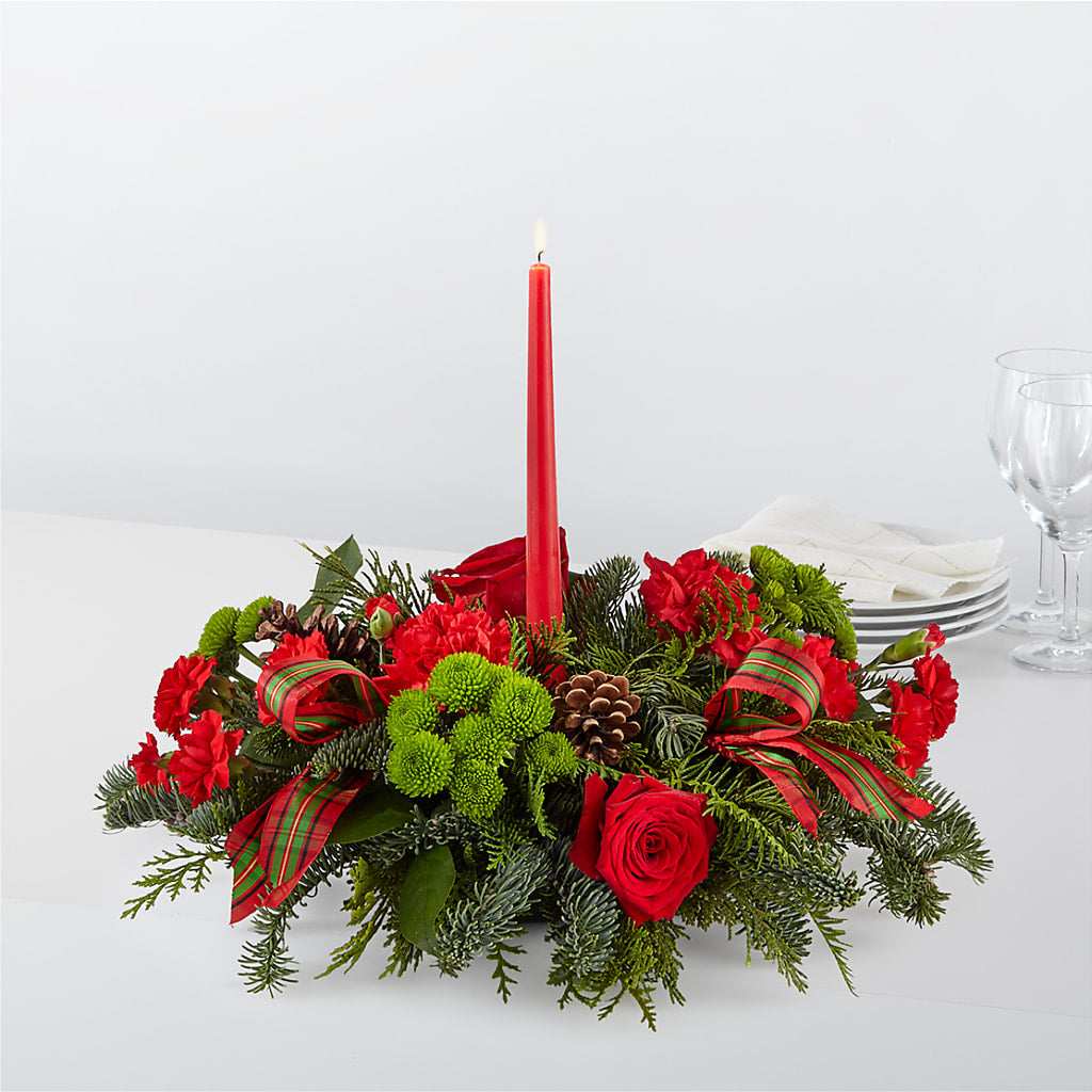 By the Candlelight Centerpiece – BLOOMERS FLOWER & ASHLEY JO ANTIQUES, Corry PA
