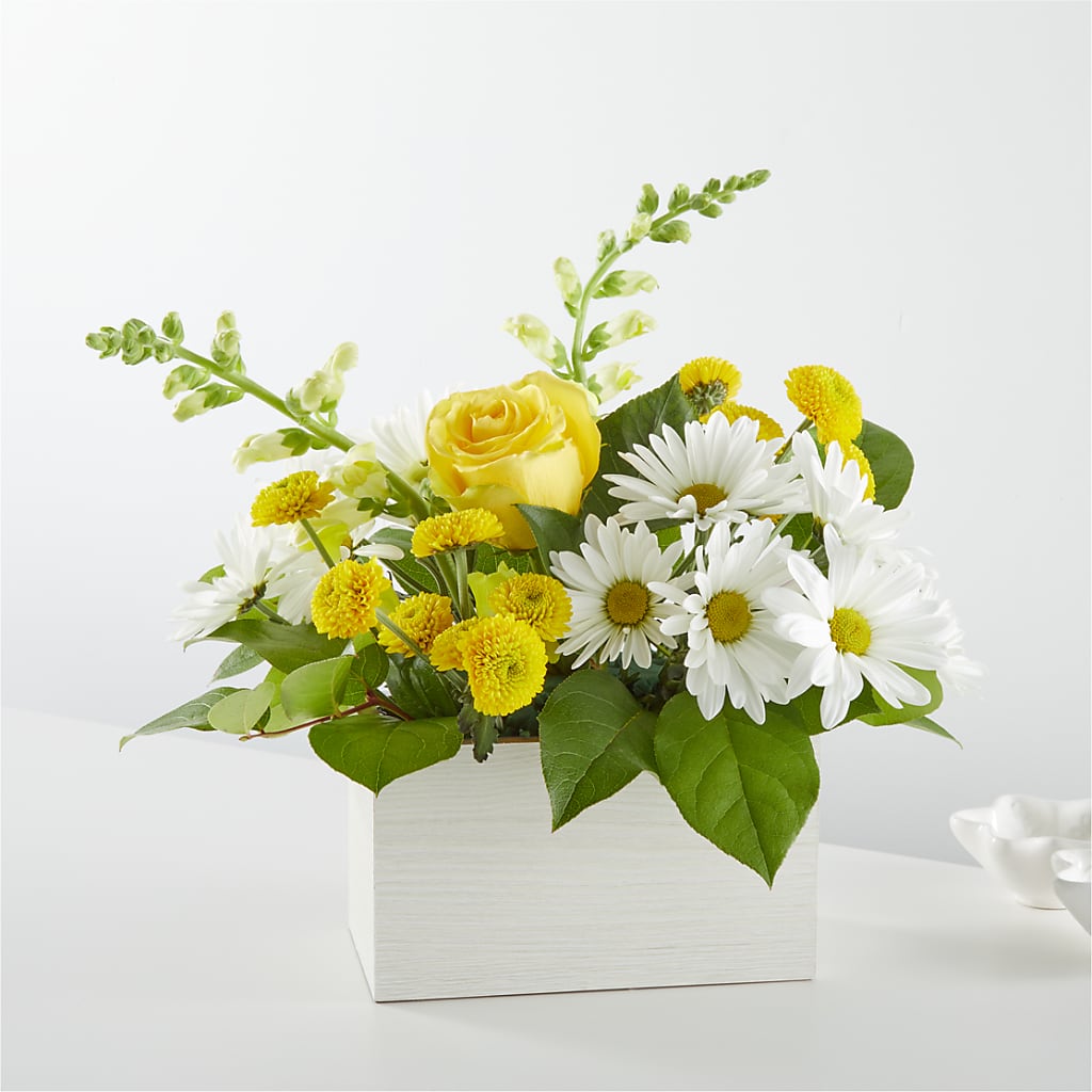 Sun Salutation Box Bouquet – BLOOMERS FLOWER & ASHLEY JO ANTIQUES, Corry PA