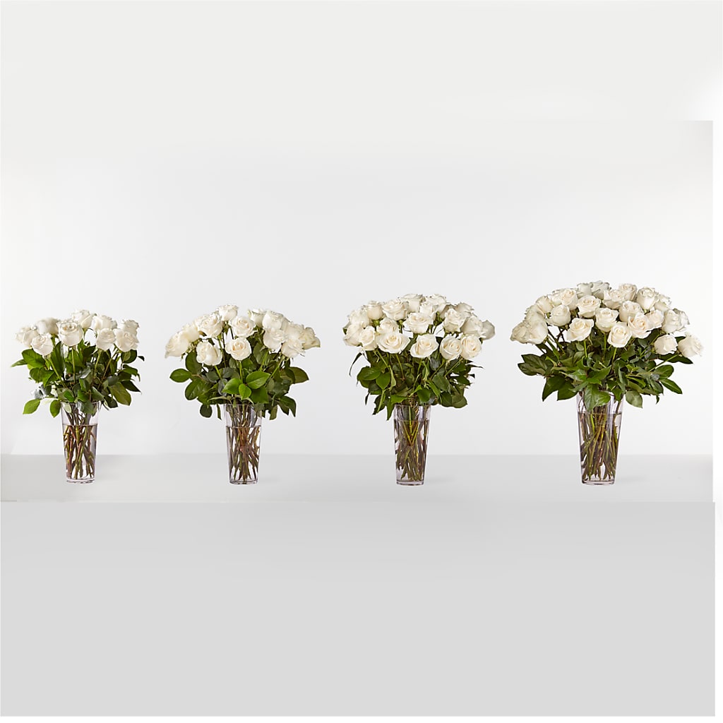 Long Stem White Rose Bouquet – BLOOMERS FLOWER & ASHLEY JO ANTIQUES, Corry PA