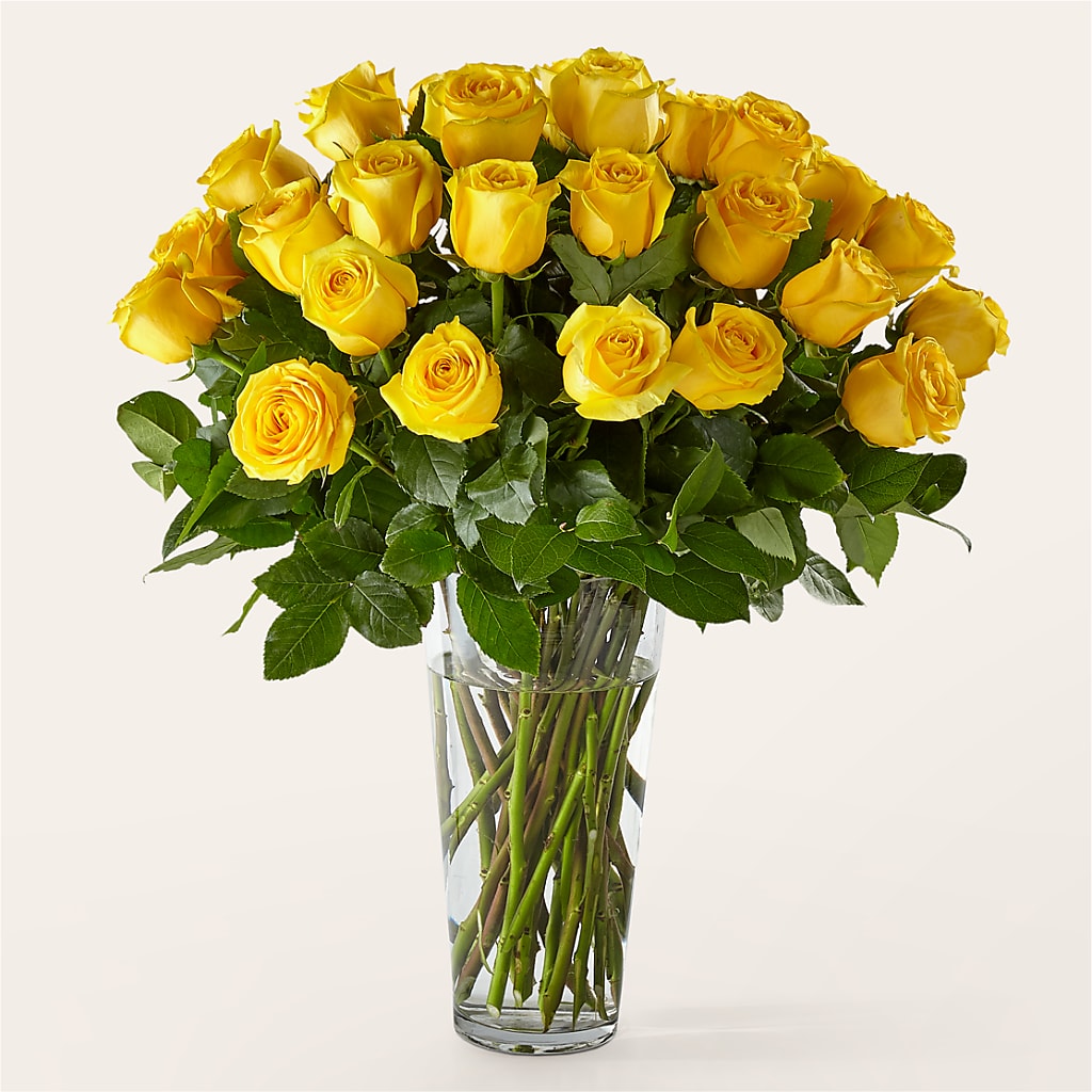 Long Stem Yellow Rose Bouquet – BLOOMERS FLOWER & ASHLEY JO ANTIQUES, Corry PA