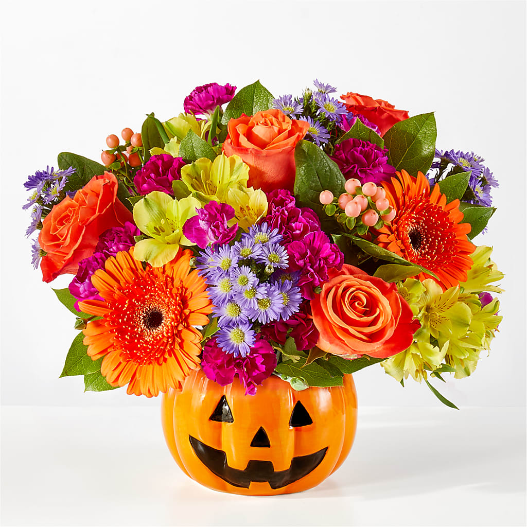Tricks & Treats Pumpkin – BLOOMERS FLOWER & ASHLEY JO ANTIQUES, Corry PA