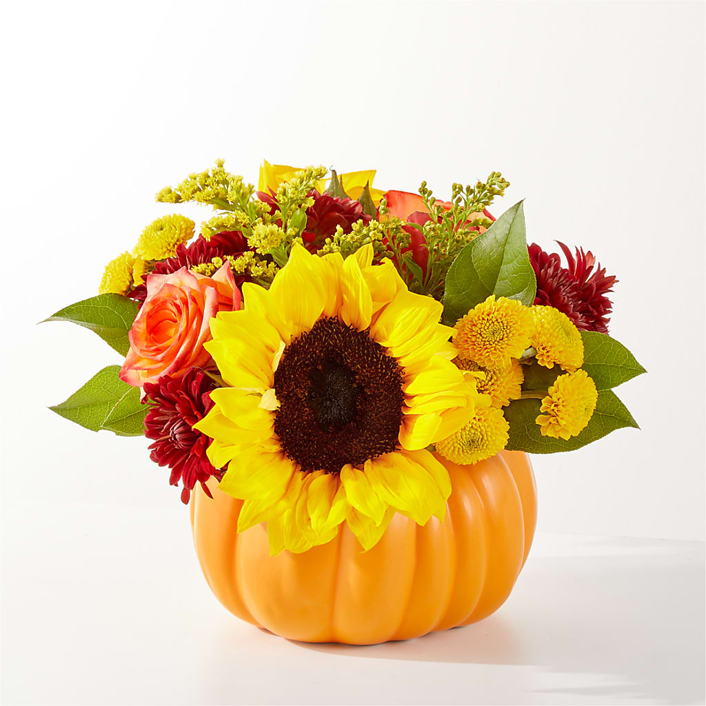 Golden Gourd Pumpkin Bouquet – BLOOMERS FLOWER & ASHLEY JO ANTIQUES, Corry PA