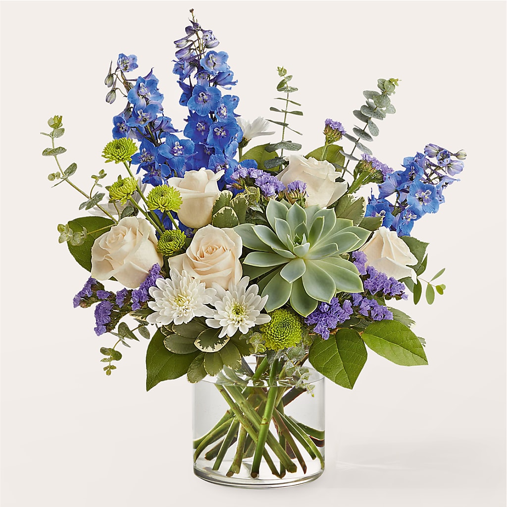 Cerulean Waves Bouquet – BLOOMERS FLOWER & ASHLEY JO ANTIQUES, Corry PA