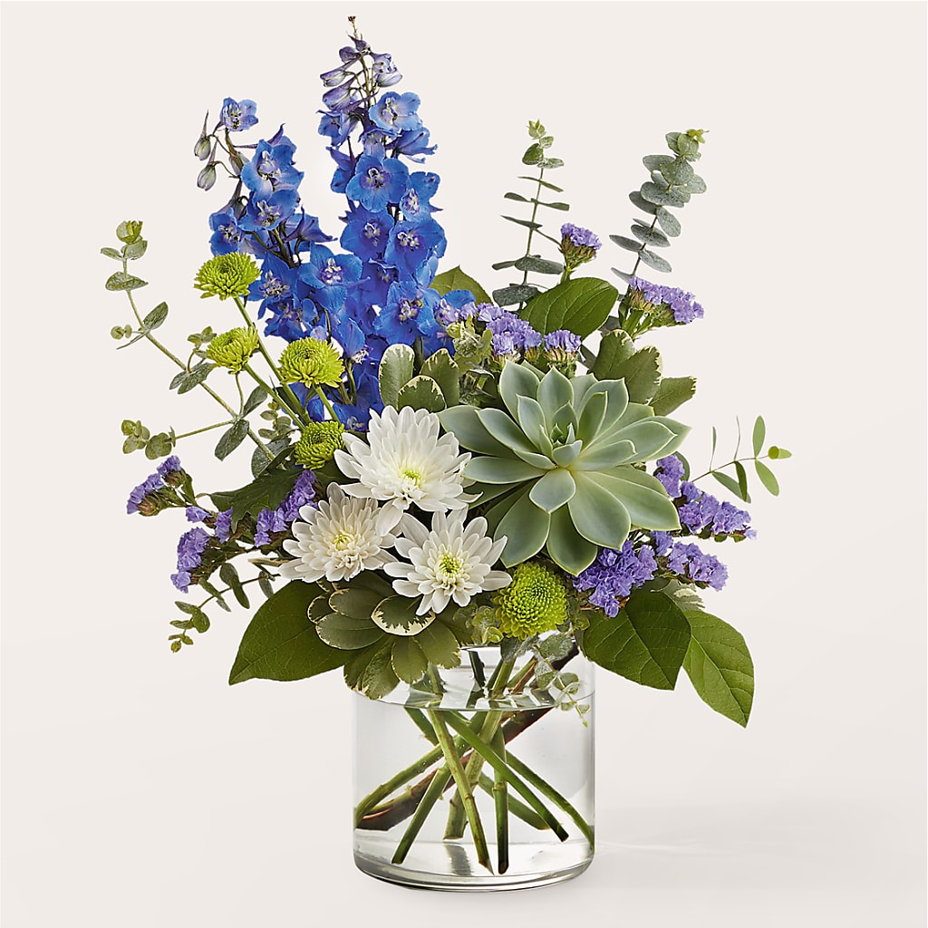 Cerulean Waves Bouquet – BLOOMERS FLOWER & ASHLEY JO ANTIQUES, Corry PA