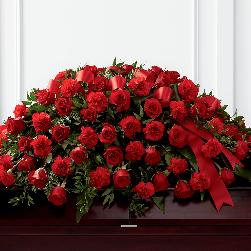 Tribute of Life Casket Spray – BLOOMERS FLOWER & ASHLEY JO ANTIQUES, Corry PA