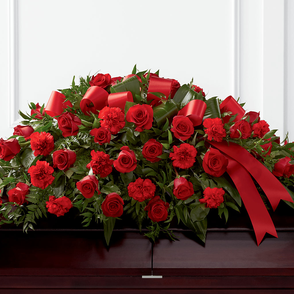 Tribute of Life Casket Spray – BLOOMERS FLOWER & ASHLEY JO ANTIQUES, Corry PA
