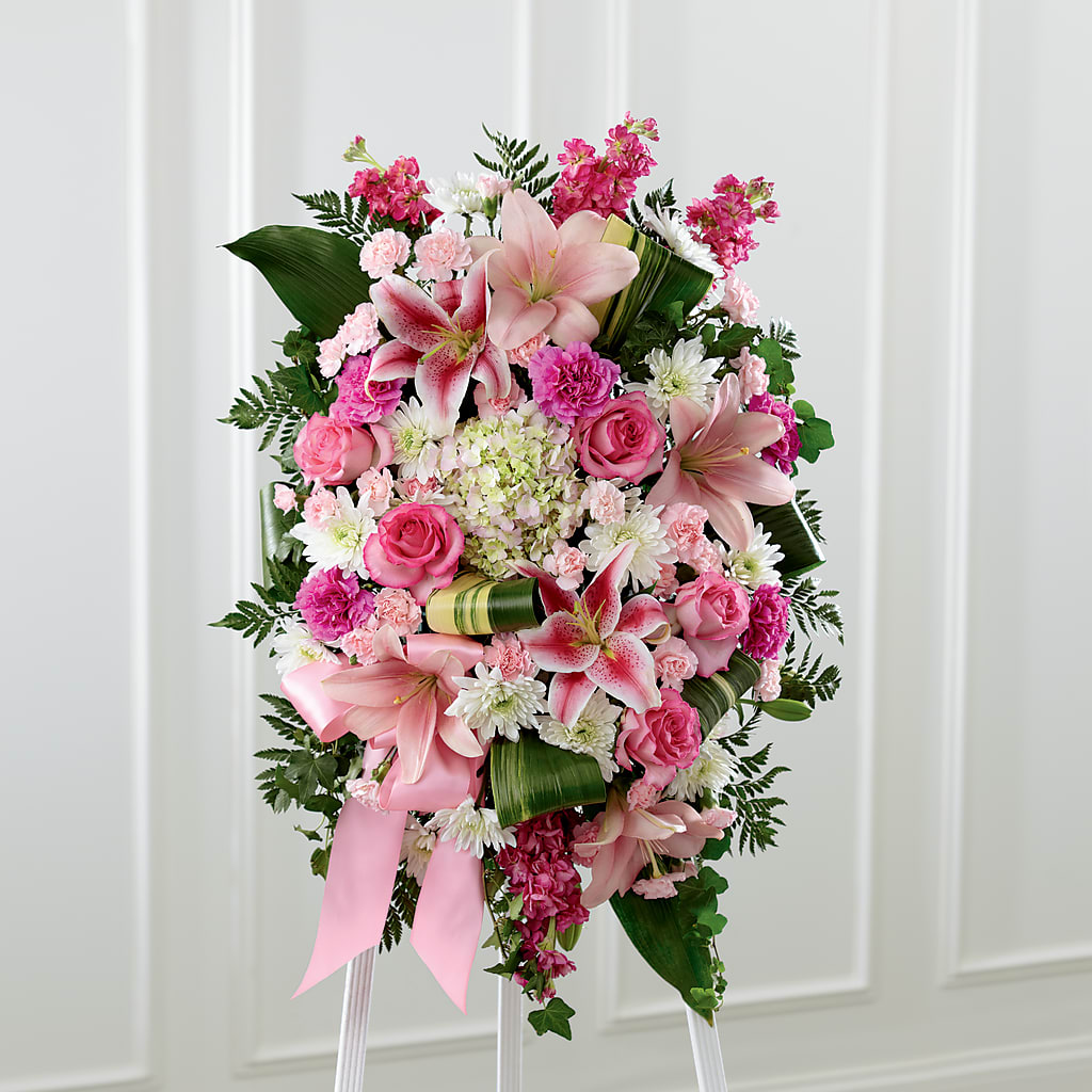 Comforting Standing Spray – BLOOMERS FLOWER & ASHLEY JO ANTIQUES, Corry PA
