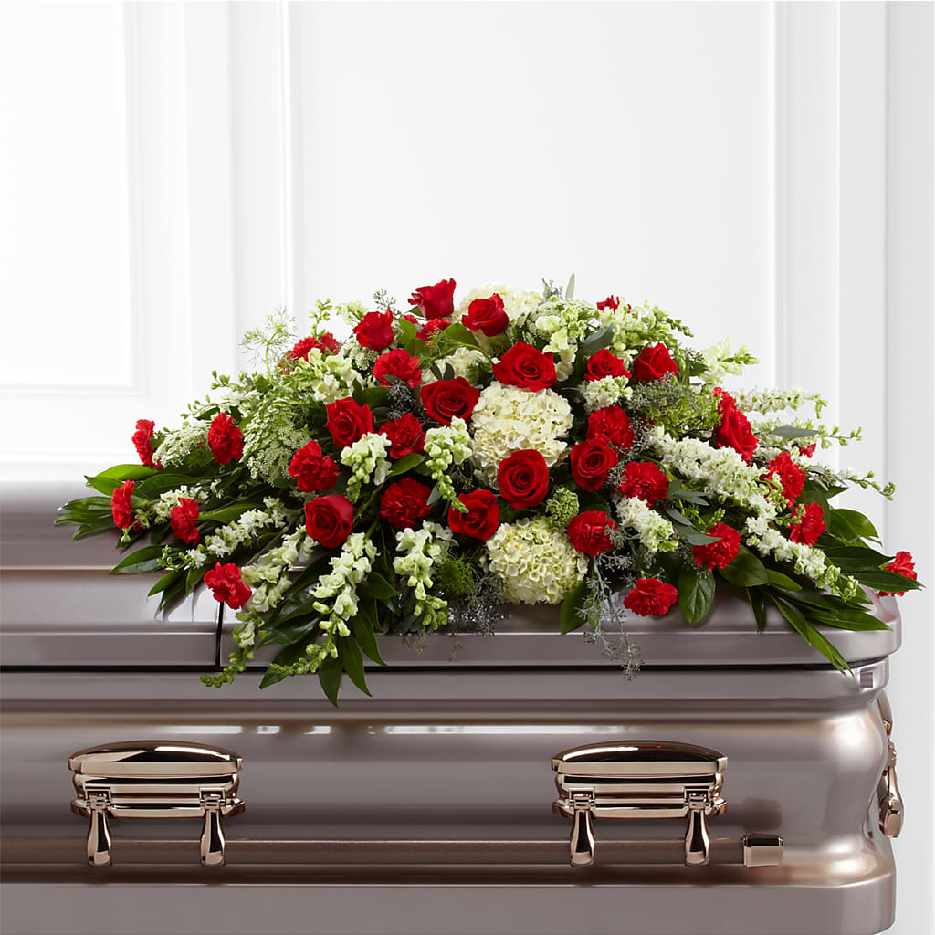 Sincerity Casket Spray – BLOOMERS FLOWER & ASHLEY JO ANTIQUES, Corry PA