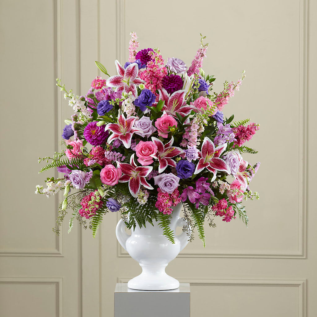 Peaceful Tribute Arrangement – BLOOMERS FLOWER & ASHLEY JO ANTIQUES, Corry PA