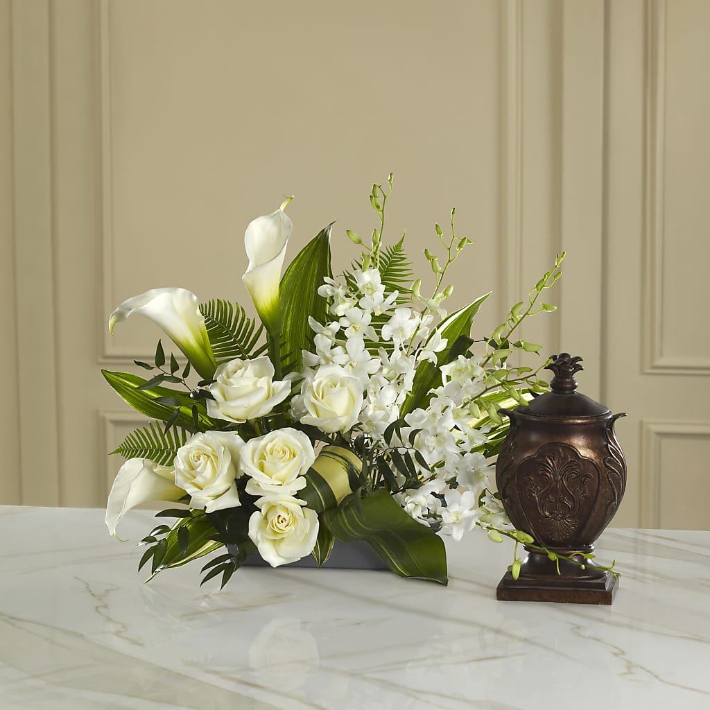 At Peace Arrangement – BLOOMERS FLOWER & ASHLEY JO ANTIQUES, Corry PA