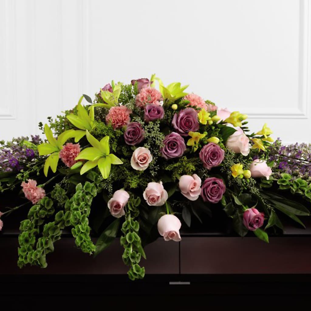 Forever Beloved Casket Spray – BLOOMERS FLOWER & ASHLEY JO ANTIQUES, Corry PA