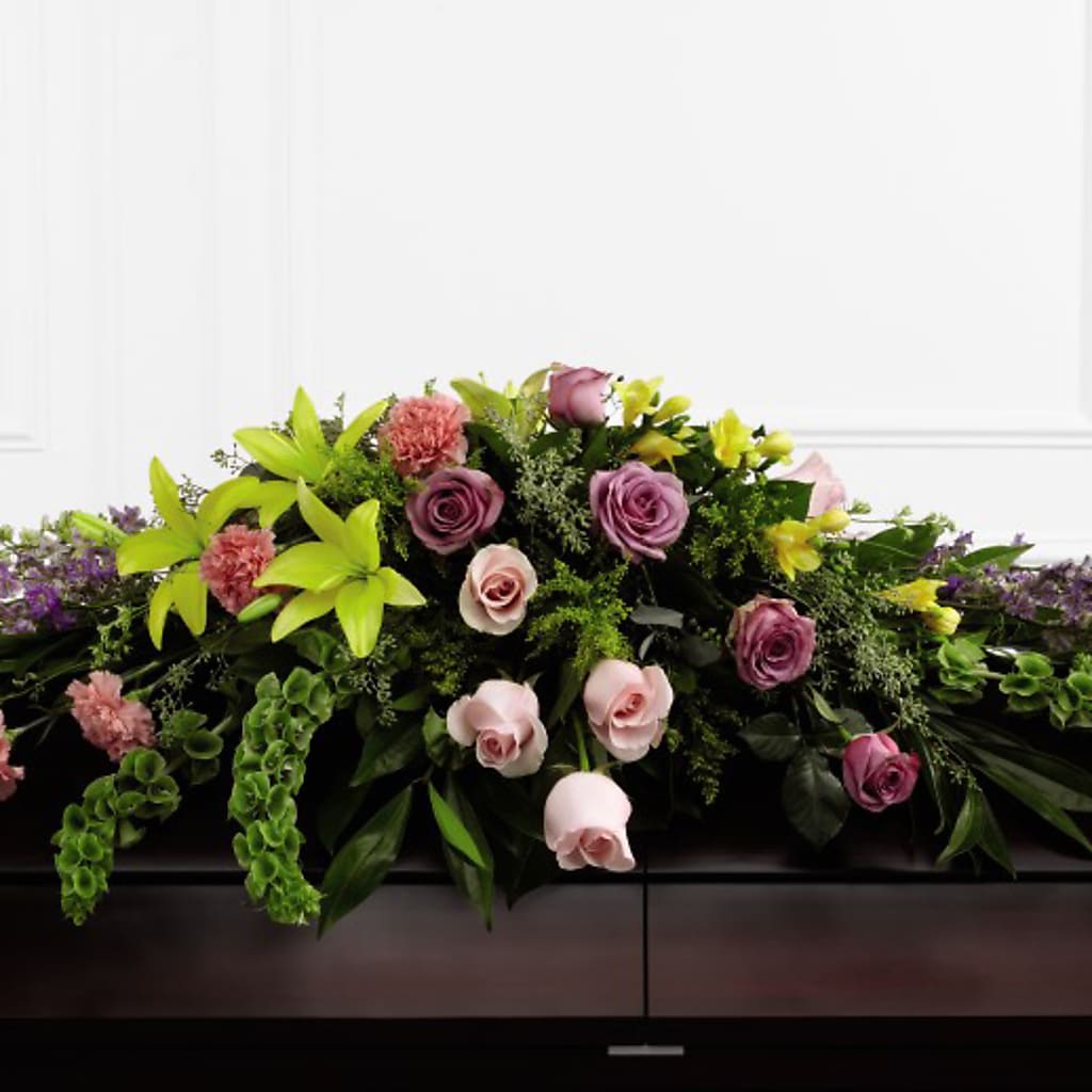 Forever Beloved Casket Spray – BLOOMERS FLOWER & ASHLEY JO ANTIQUES, Corry PA