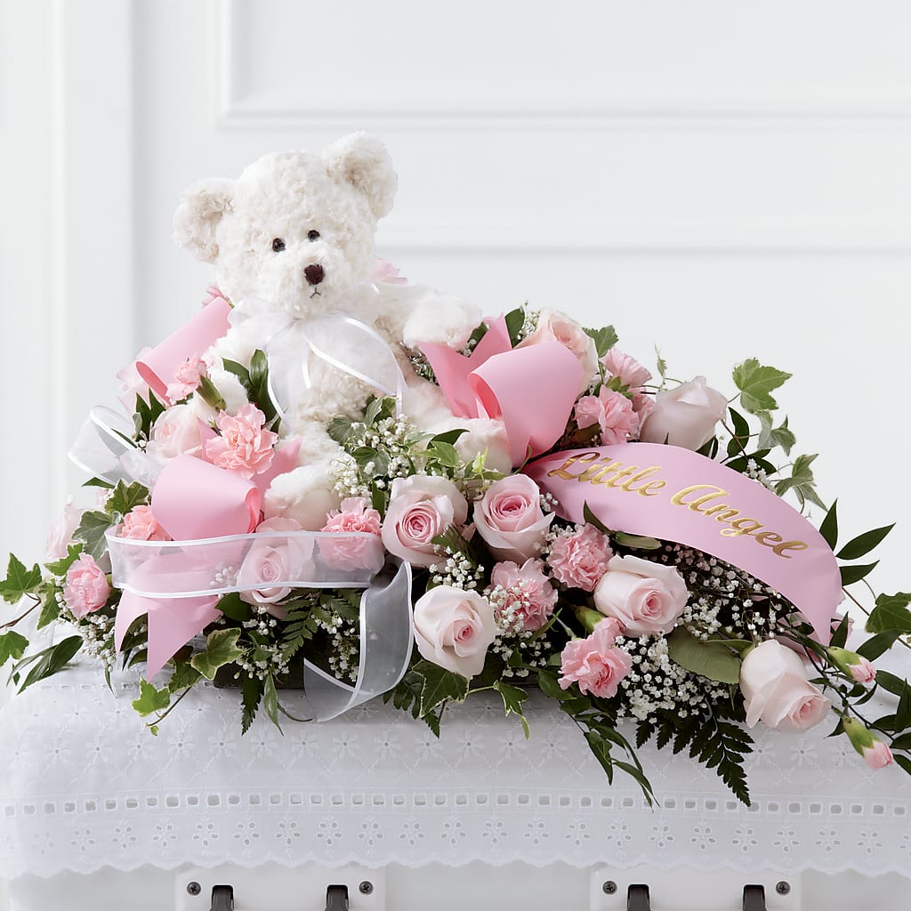 Touch of Sympathy Casket Spray – BLOOMERS FLOWER & ASHLEY JO ANTIQUES, Corry PA