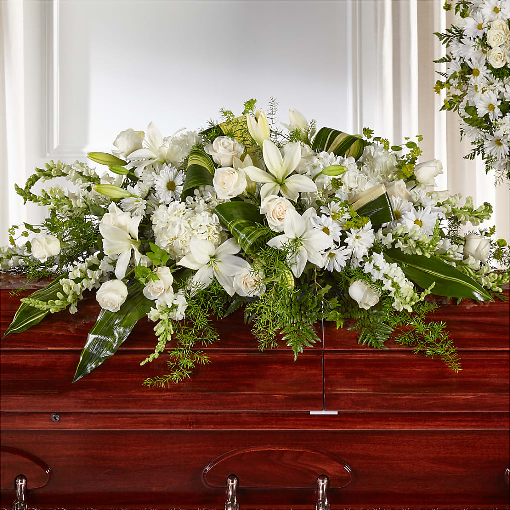Abundance Casket Spray – BLOOMERS FLOWER & ASHLEY JO ANTIQUES, Corry PA