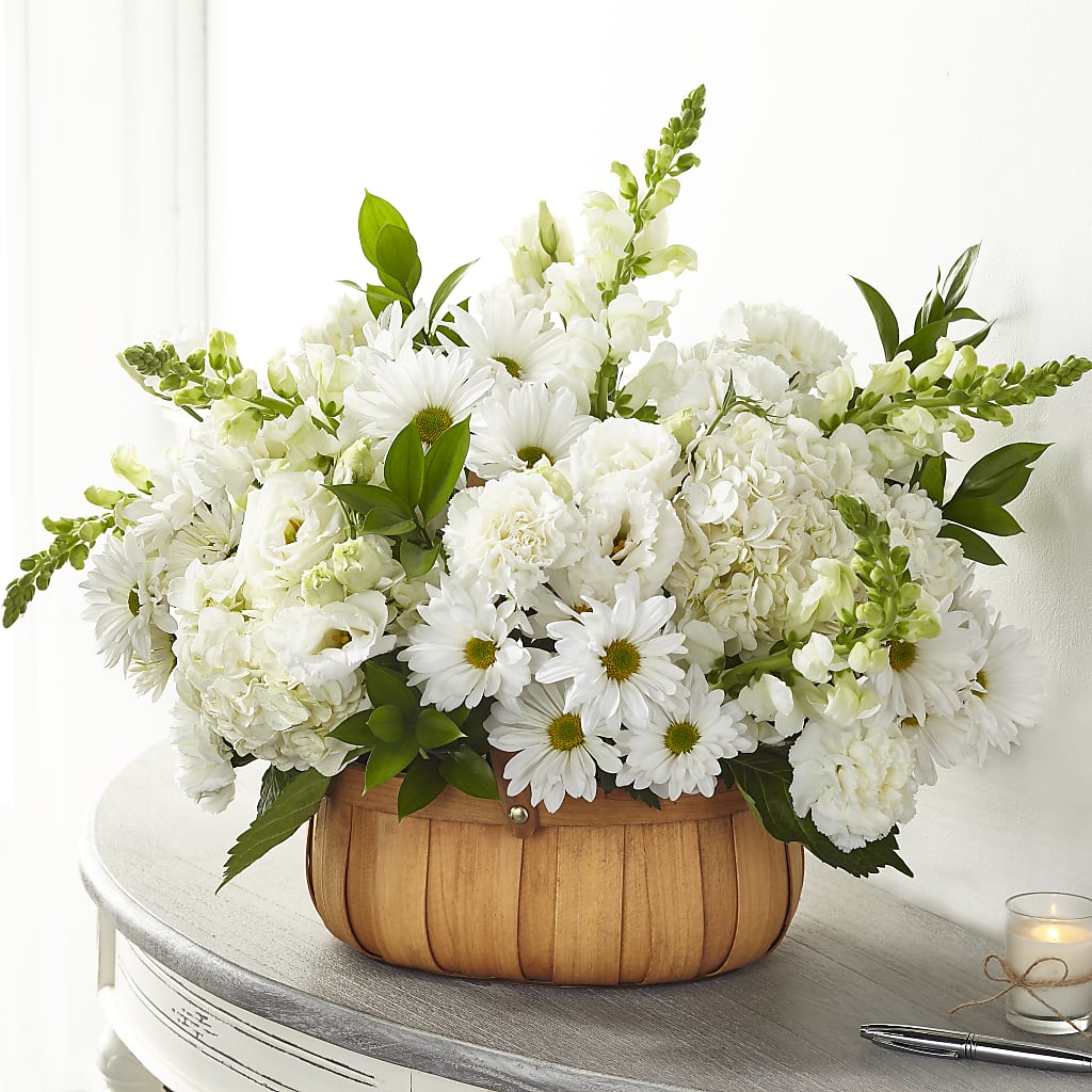 Pure Ivory Basket – BLOOMERS FLOWER & ASHLEY JO ANTIQUES, Corry PA