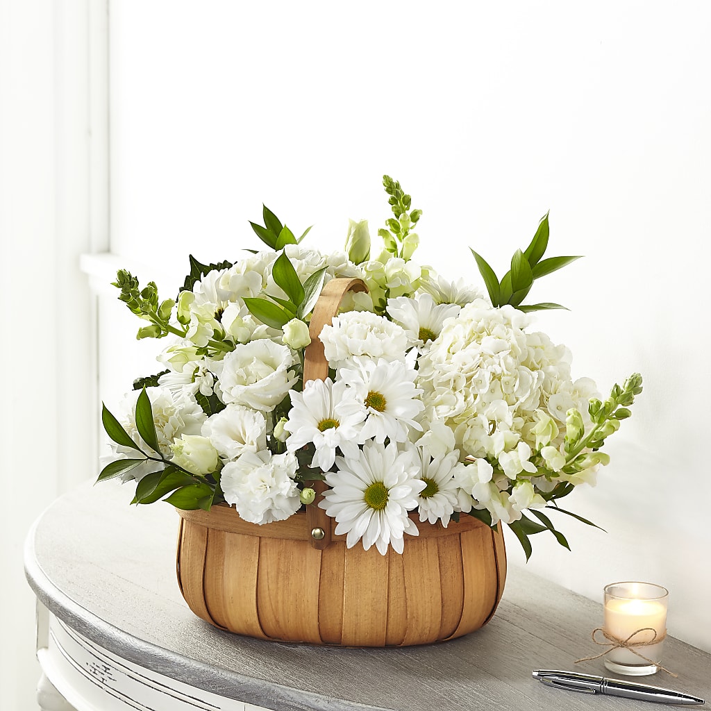 Pure Ivory Basket – BLOOMERS FLOWER & ASHLEY JO ANTIQUES, Corry PA