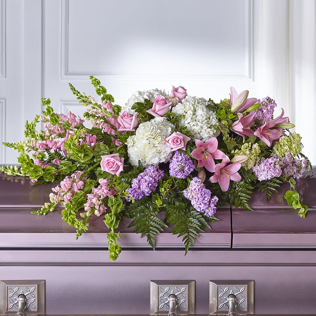 Life's Gratitude Casket Spray – BLOOMERS FLOWER & ASHLEY JO ANTIQUES, Corry PA