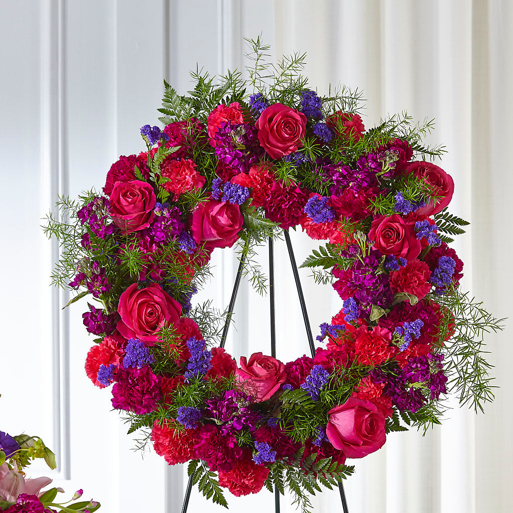 Calming Colors Wreath – BLOOMERS FLOWER & ASHLEY JO ANTIQUES, Corry PA