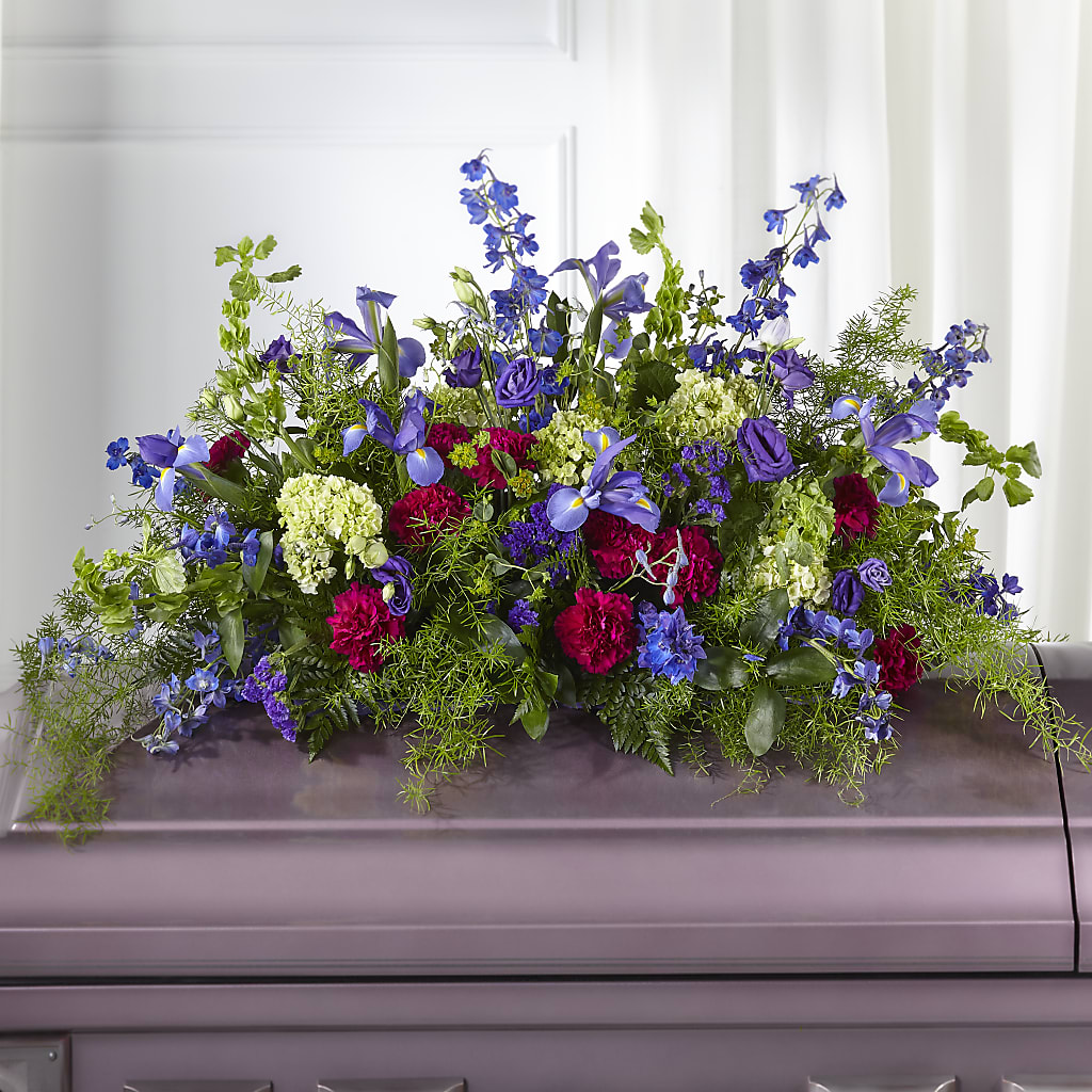 Always Treasured Casket Spray – BLOOMERS FLOWER & ASHLEY JO ANTIQUES, Corry PA
