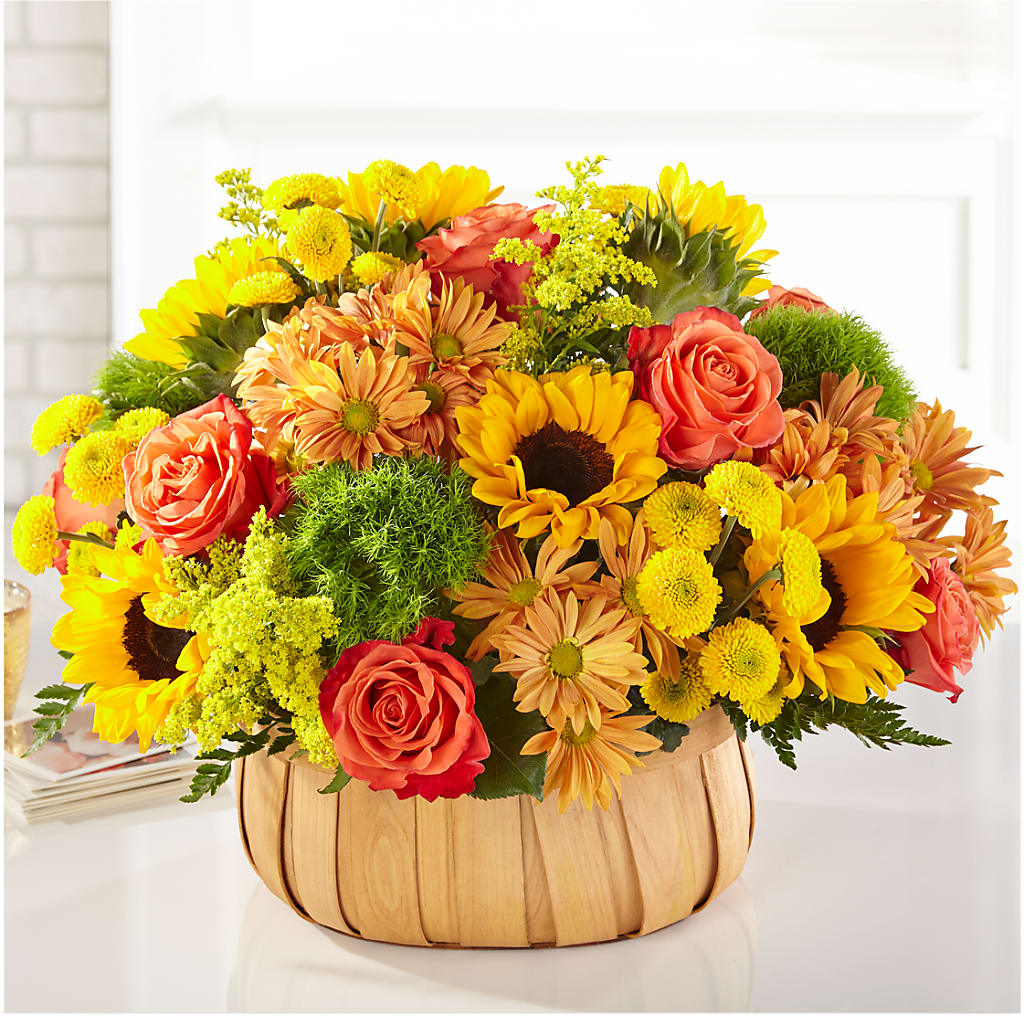 Harvest Sunflower Basket – BLOOMERS FLOWER & ASHLEY JO ANTIQUES, Corry PA