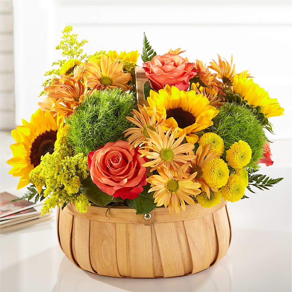 Harvest Sunflower Basket – BLOOMERS FLOWER & ASHLEY JO ANTIQUES, Corry PA