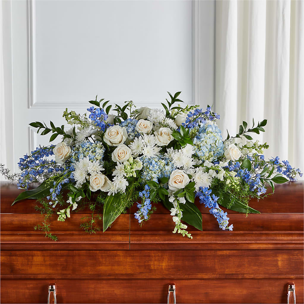 Timeless Essence Casket Spray – BLOOMERS FLOWER & ASHLEY JO ANTIQUES, Corry PA
