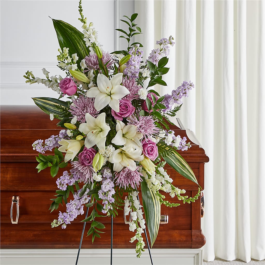 Grateful Hearts Standing Spray – BLOOMERS FLOWER & ASHLEY JO ANTIQUES, Corry PA