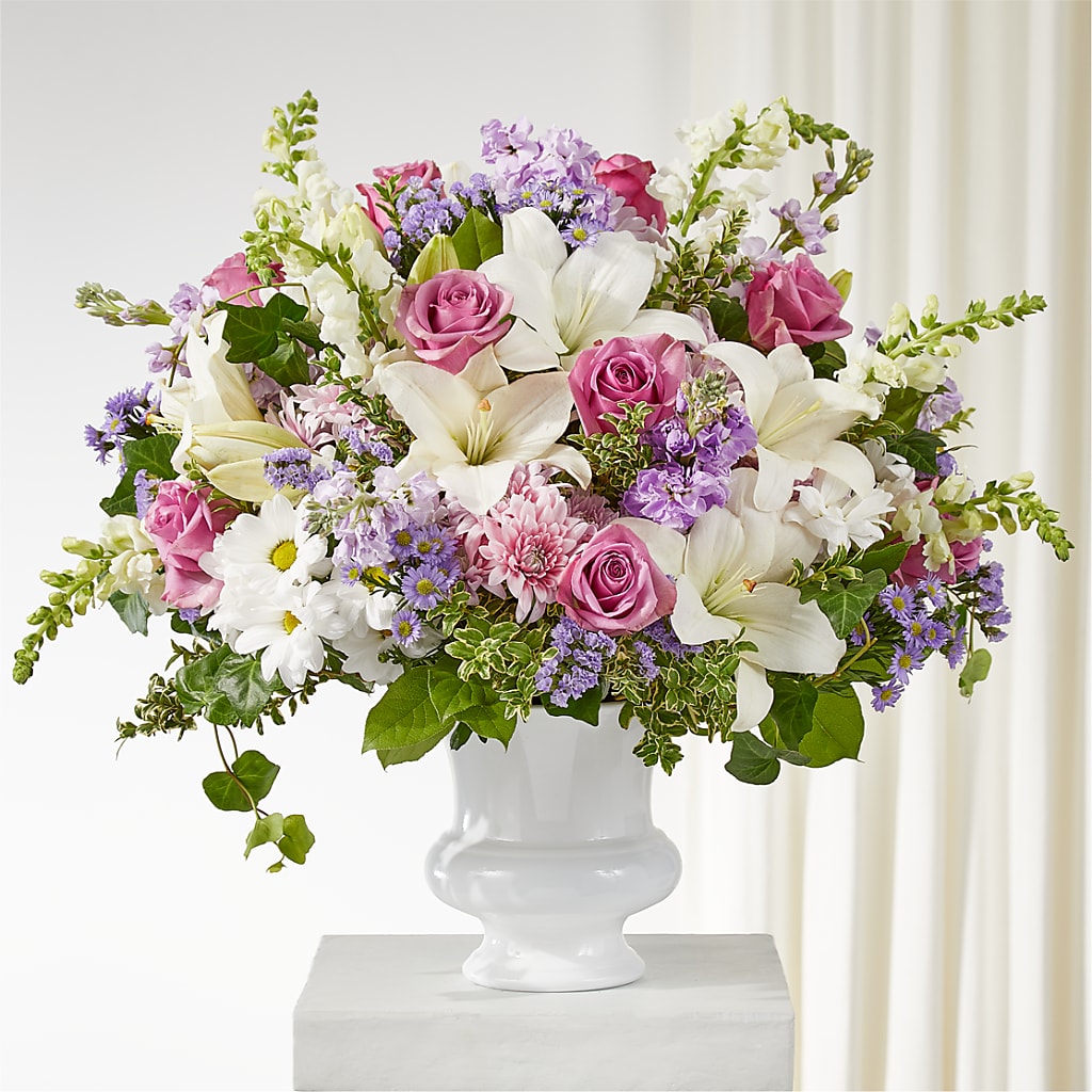Remarkable Life Urn Arrangement – BLOOMERS FLOWER & ASHLEY JO ANTIQUES, Corry PA