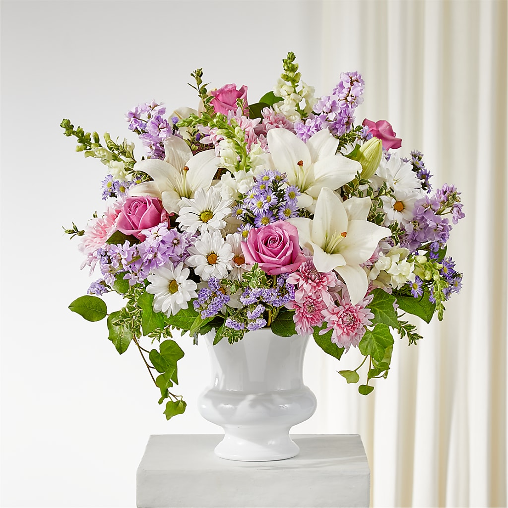 Remarkable Life Urn Arrangement – BLOOMERS FLOWER & ASHLEY JO ANTIQUES, Corry PA