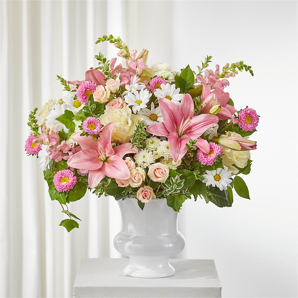 Empathetic Blooms Urn Arrangement – BLOOMERS FLOWER & ASHLEY JO ANTIQUES, Corry PA
