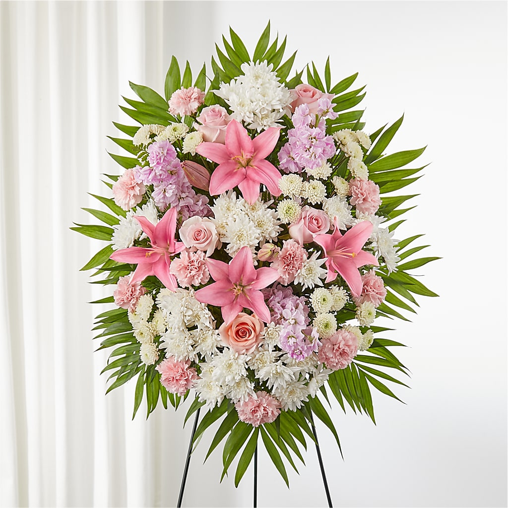 Offering Solace Standing Spray – BLOOMERS FLOWER & ASHLEY JO ANTIQUES, Corry PA