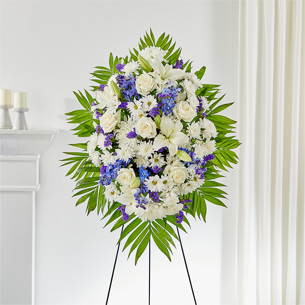 At Rest Standing Spray – BLOOMERS FLOWER & ASHLEY JO ANTIQUES, Corry PA