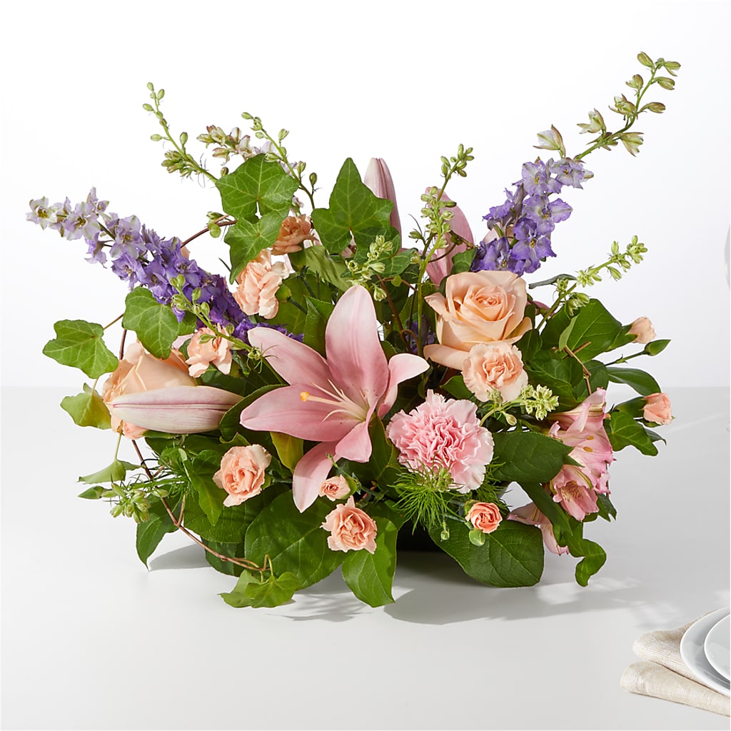 Blossom Time Centerpiece – BLOOMERS FLOWER & ASHLEY JO ANTIQUES, Corry PA