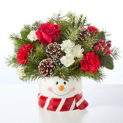 Jolly Snowman Bouquet – BLOOMERS FLOWER & ASHLEY JO ANTIQUES, Corry PA