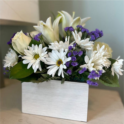 Beyond Blue Box Bouquet – BLOOMERS FLOWER & ASHLEY JO ANTIQUES, Corry PA