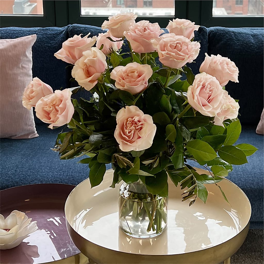 Long Stem Pink Rose Bouquet – BLOOMERS FLOWER & ASHLEY JO ANTIQUES, Corry PA