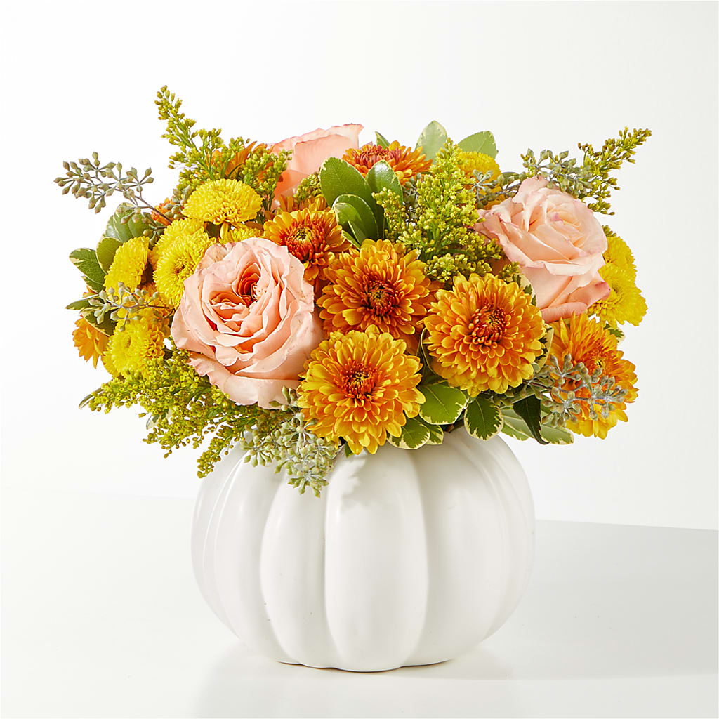 Peachy Pumpkin – BLOOMERS FLOWER & ASHLEY JO ANTIQUES, Corry PA