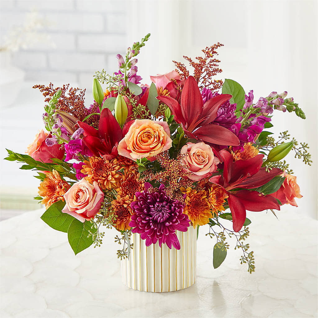Burgundy Landscape Bouquet – BLOOMERS FLOWER & ASHLEY JO ANTIQUES, Corry PA