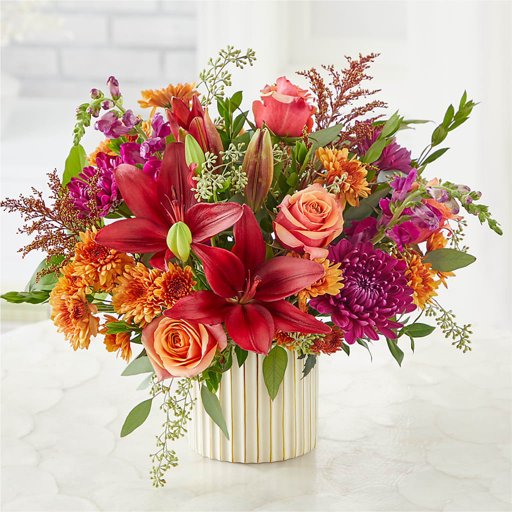 Burgundy Landscape Bouquet – BLOOMERS FLOWER & ASHLEY JO ANTIQUES, Corry PA
