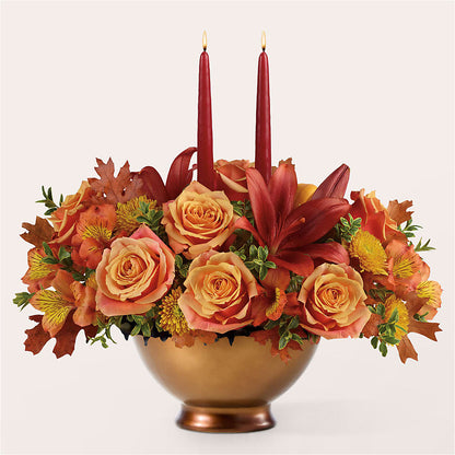 Harvest Table Centerpiece – BLOOMERS FLOWER & ASHLEY JO ANTIQUES, Corry PA