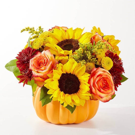 Golden Gourd Pumpkin Bouquet – BLOOMERS FLOWER & ASHLEY JO ANTIQUES, Corry PA