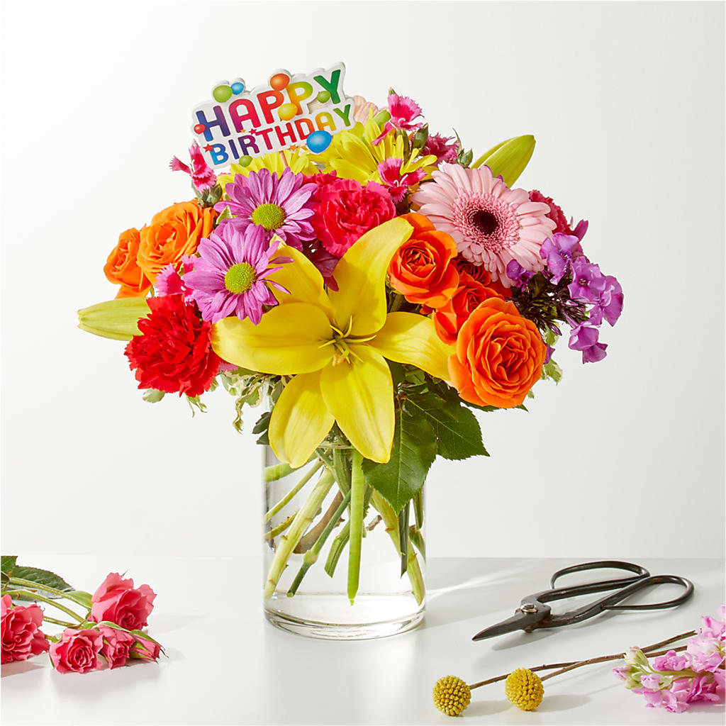 Cue the Confetti - A Florist Original – BLOOMERS FLOWER & ASHLEY JO ANTIQUES, Corry PA