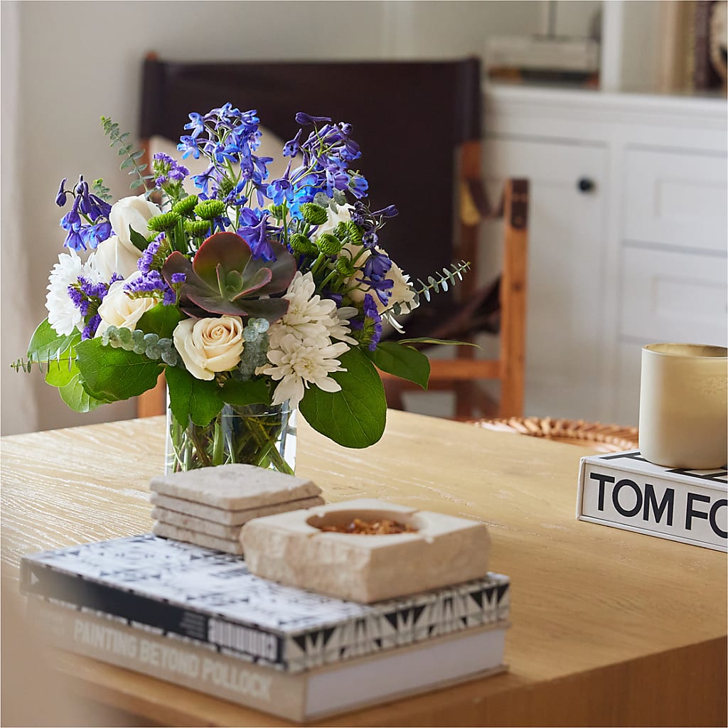 Cerulean Waves Bouquet – BLOOMERS FLOWER & ASHLEY JO ANTIQUES, Corry PA