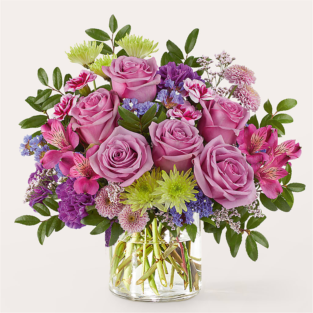 Glass Half Full Bouquet – BLOOMERS FLOWER & ASHLEY JO ANTIQUES, Corry PA