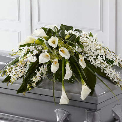 Angel Wings Casket Spray – BLOOMERS FLOWER & ASHLEY JO ANTIQUES, Corry PA