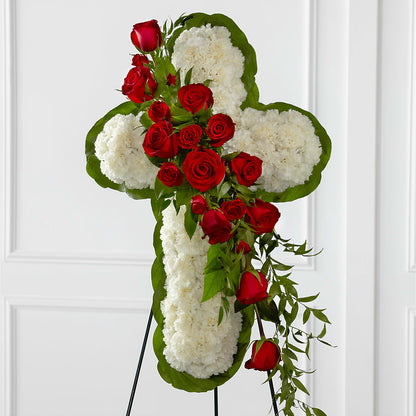 Floral Cross Easel – BLOOMERS FLOWER & ASHLEY JO ANTIQUES, Corry PA