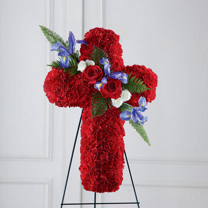 Faithful Hero Floral Cross – BLOOMERS FLOWER & ASHLEY JO ANTIQUES, Corry PA
