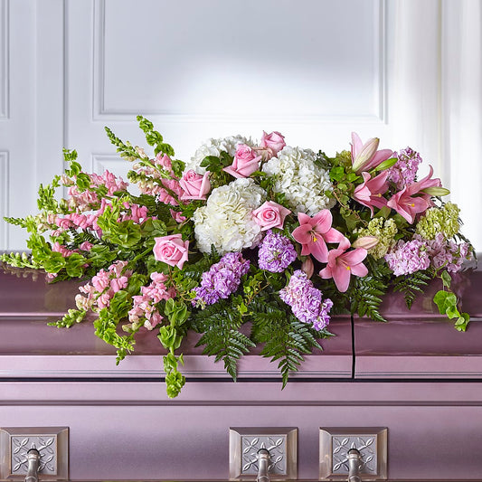 Life's Gratitude Casket Spray – BLOOMERS FLOWER & ASHLEY JO ANTIQUES, Corry PA