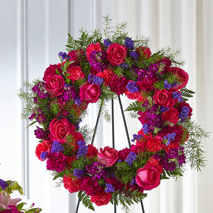 Calming Colors Wreath – BLOOMERS FLOWER & ASHLEY JO ANTIQUES, Corry PA