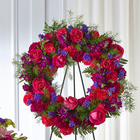 Calming Colors Wreath – BLOOMERS FLOWER & ASHLEY JO ANTIQUES, Corry PA
